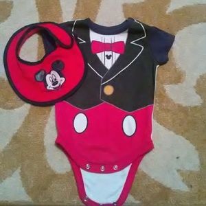Mickey mouse bib and onesie